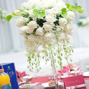 商務(wù)桌花 玻璃花瓶桌花